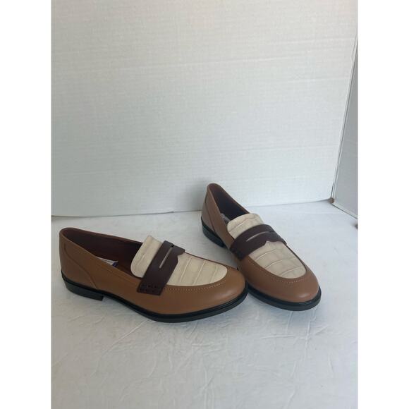 NWT ECCO Classic 15 Dressy Leather Cream Brown Slip On Comfort Penny Loafers 10 - Picture 2 of 11